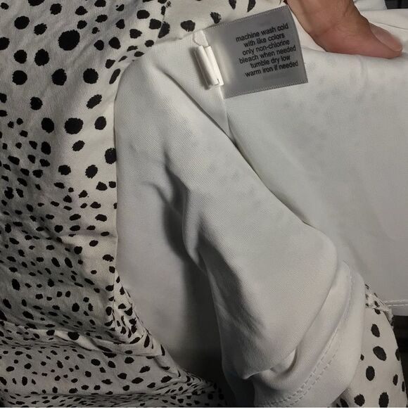 Lane Bryant Plus Size White and Black Polka Dot Faux Wrap Top Dress EUC - Picture 6 of 8